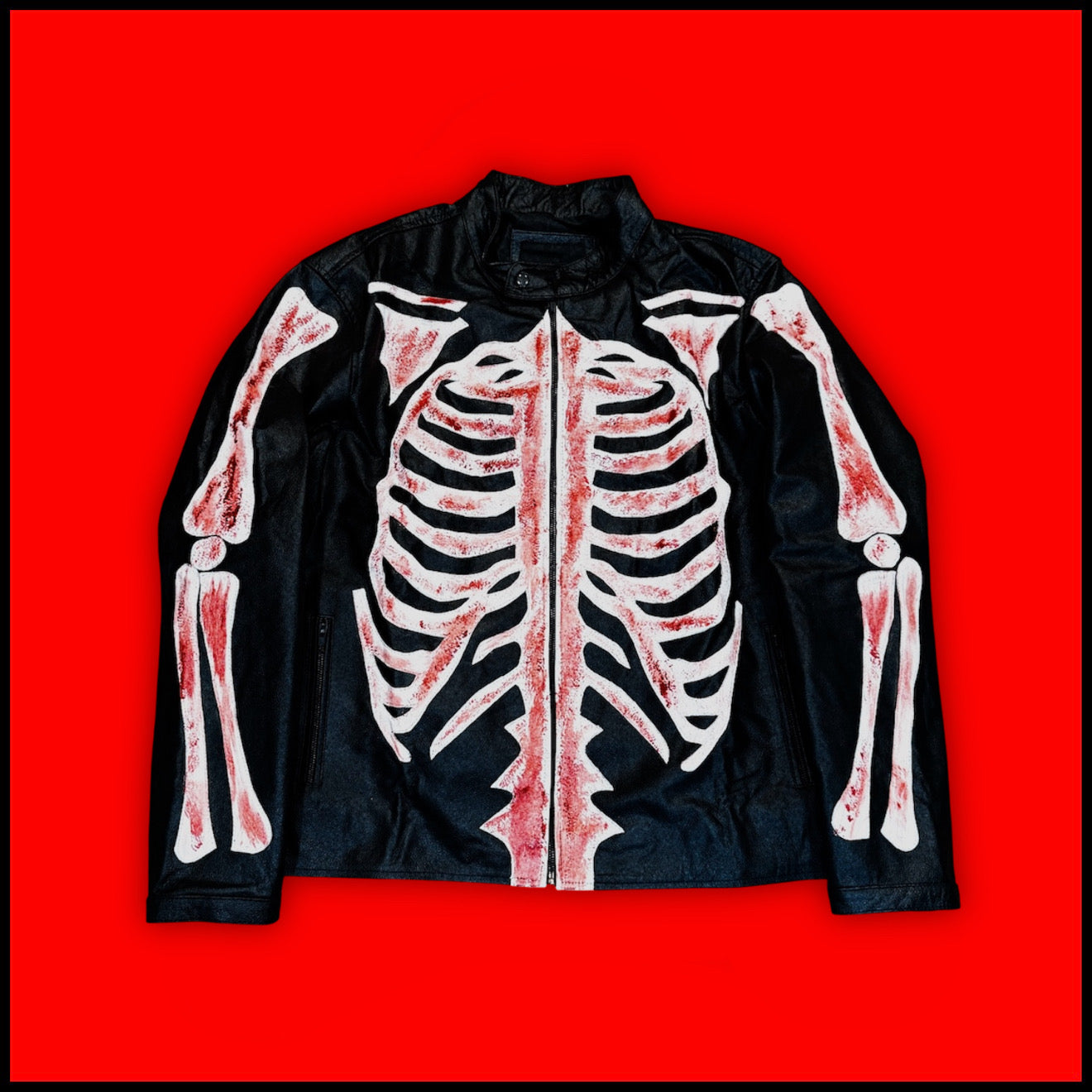 BLOODY LEATHER SKELLY JACKET